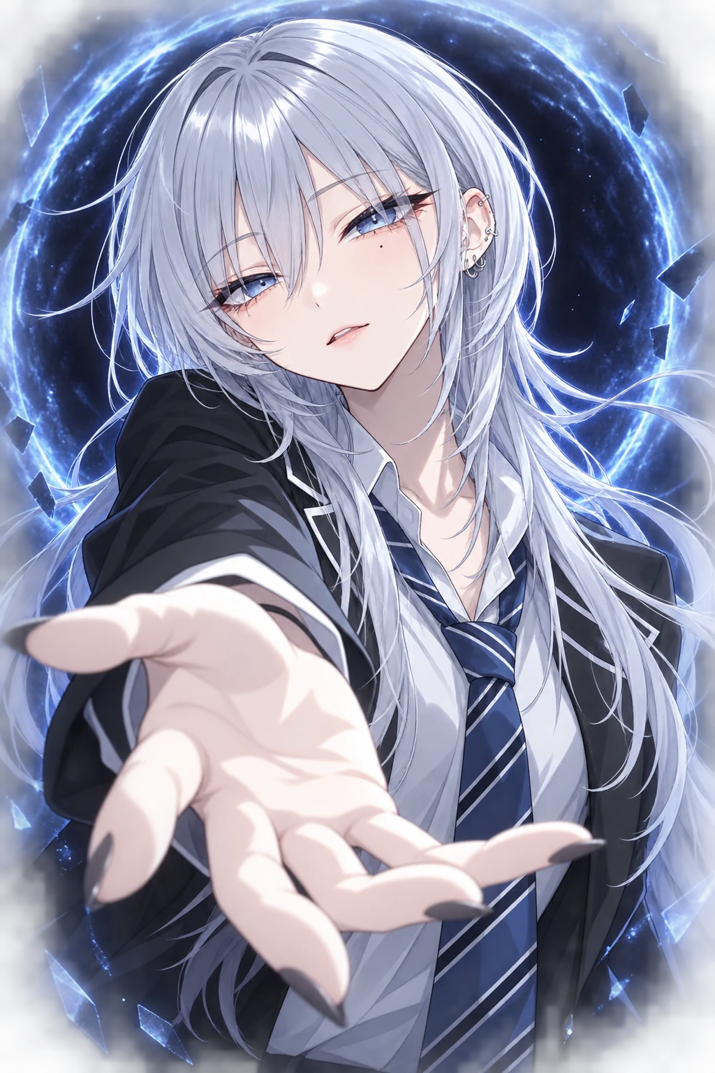 AiriX reaching her hand toward you from a glowing digital portal